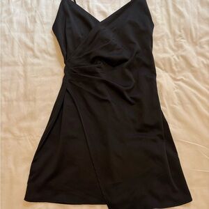 Dynamite Black Spaghetti-Strap Wrap Mini Dress